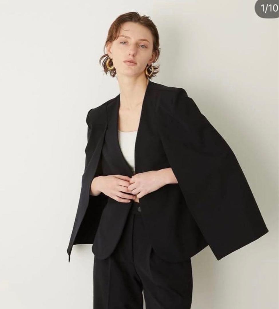 極美品　エリー　ELLIE　ケープジャケット　ブラック　テーラードジャケット