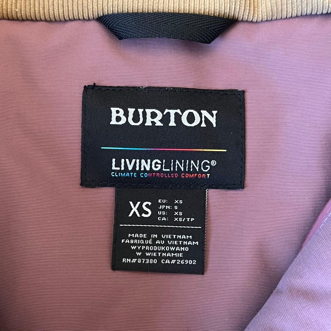 3207【美品】バートン　ジャケット 無地 ファー付き　中綿入り　ピンク　XS