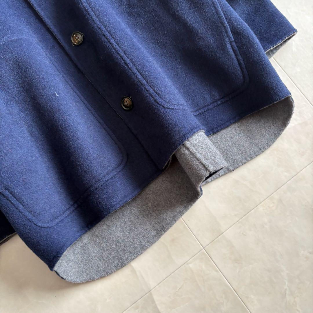 美品✨ nop de nod リバーシブルウールショートコート 紺×グレー M