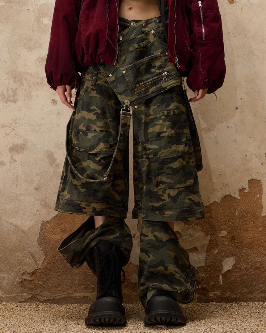 【12/5まで限定価格】パーソンソウル迷彩オーバーオール パンツM