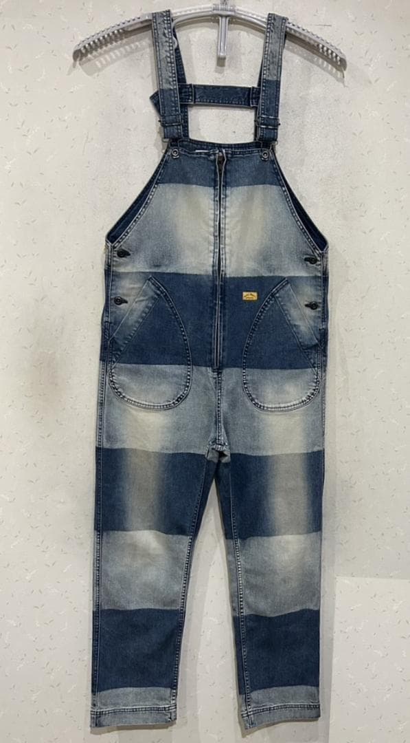 ＊NATAL DESIGN×GO OUT ブリーチ ボーダー オーバーオール M