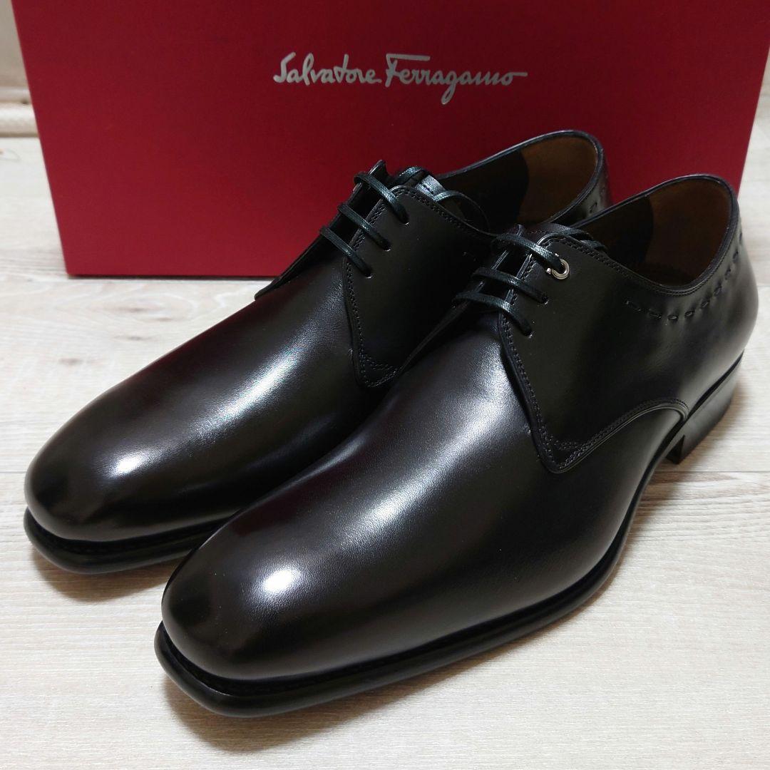 【サルヴァトーレフェラガモ】トラメッザ プレーントゥ ブラック US7未使用新品