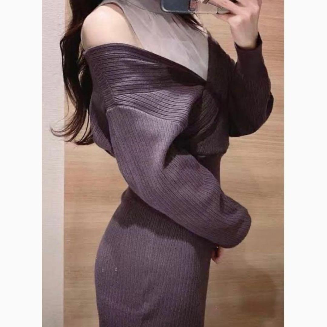 SNIDEL シアーレイヤードカシュクールワンピース