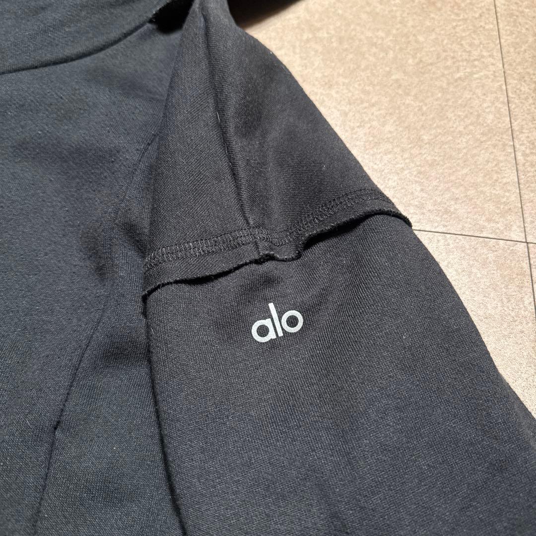 alo yoga パーカー　ジップアップ　黒　レディース　ヨガ　S