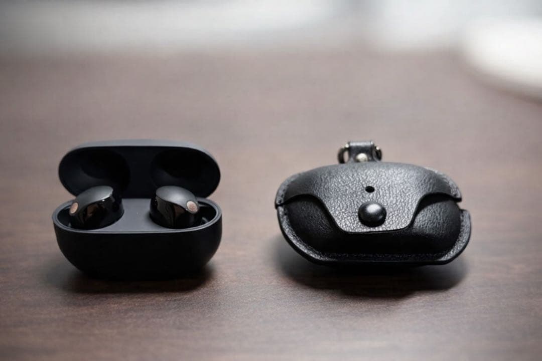 【美品】SONY WF-1000XM5 ブラック　レザーケース付