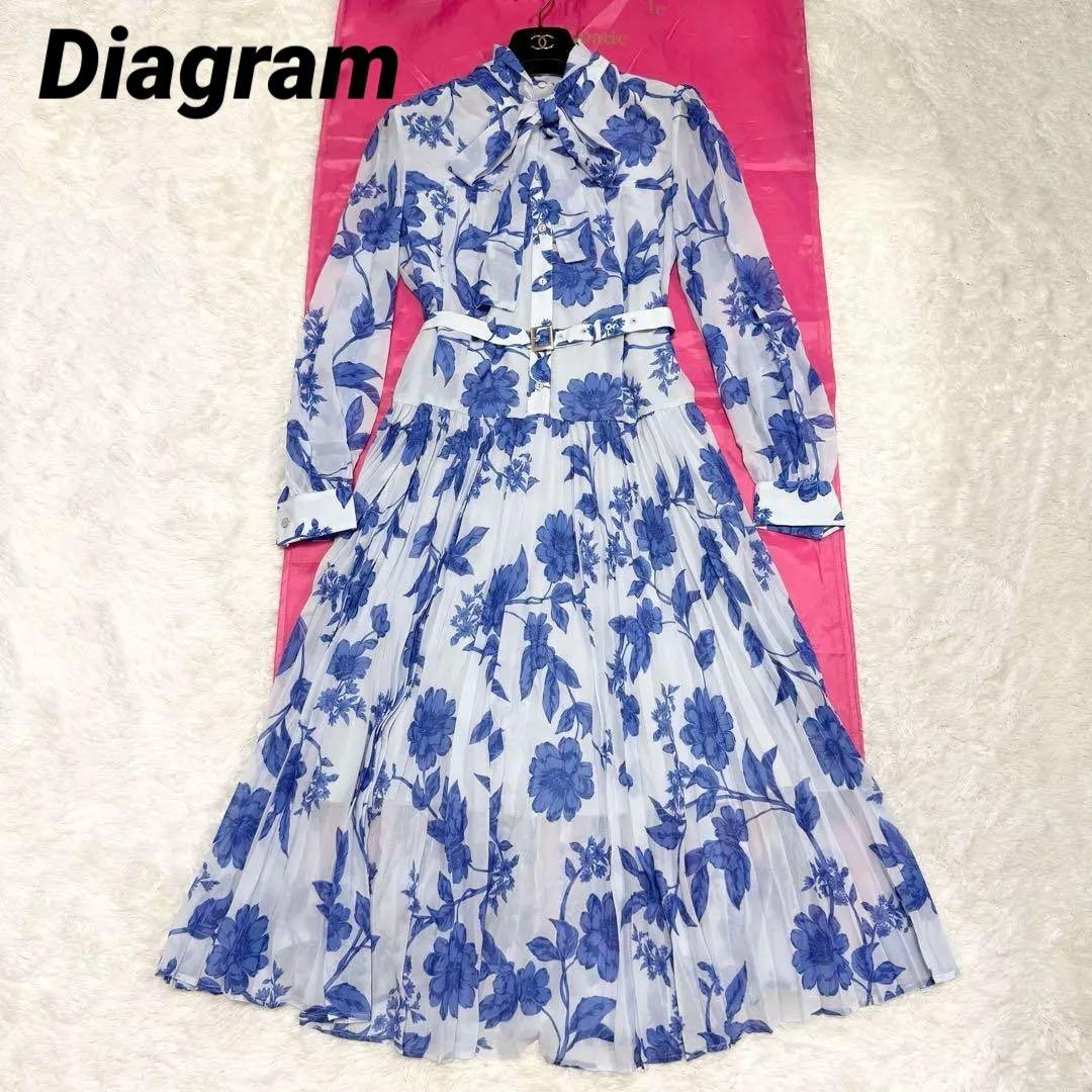 【極美品✨】ダイアグラム　フラワープリントプリーツワンピース　36 2025年