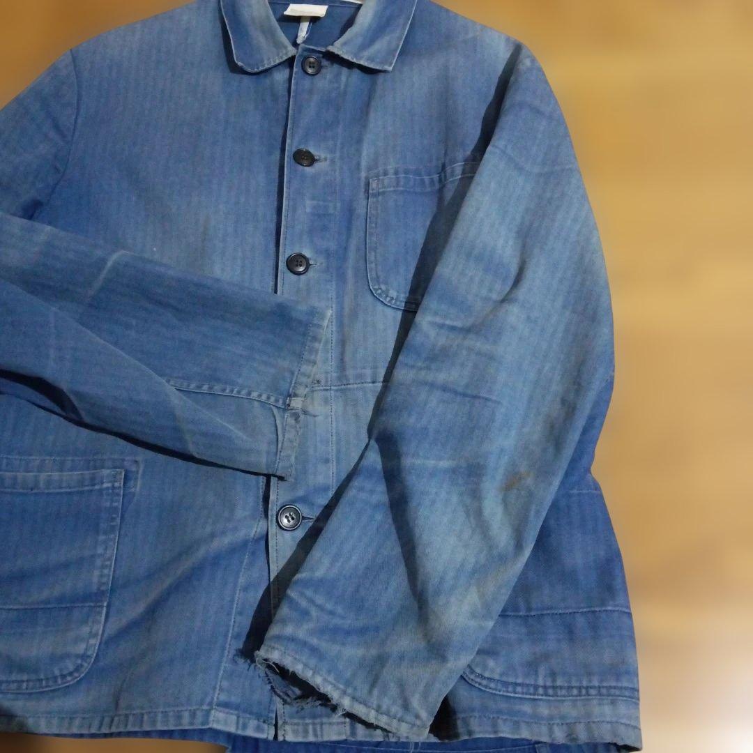 60s ビンテージ　カバーオール　ユーロ　ヨーロッパ　ヘリンボーン　フェード