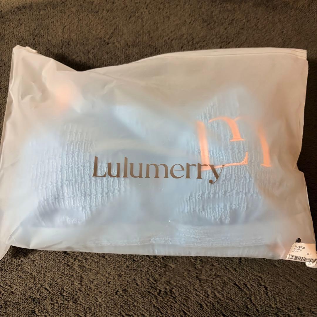 【早い者勝ち】　Lulumerry モノグラムバイカラーホルタービキニ　ブルー