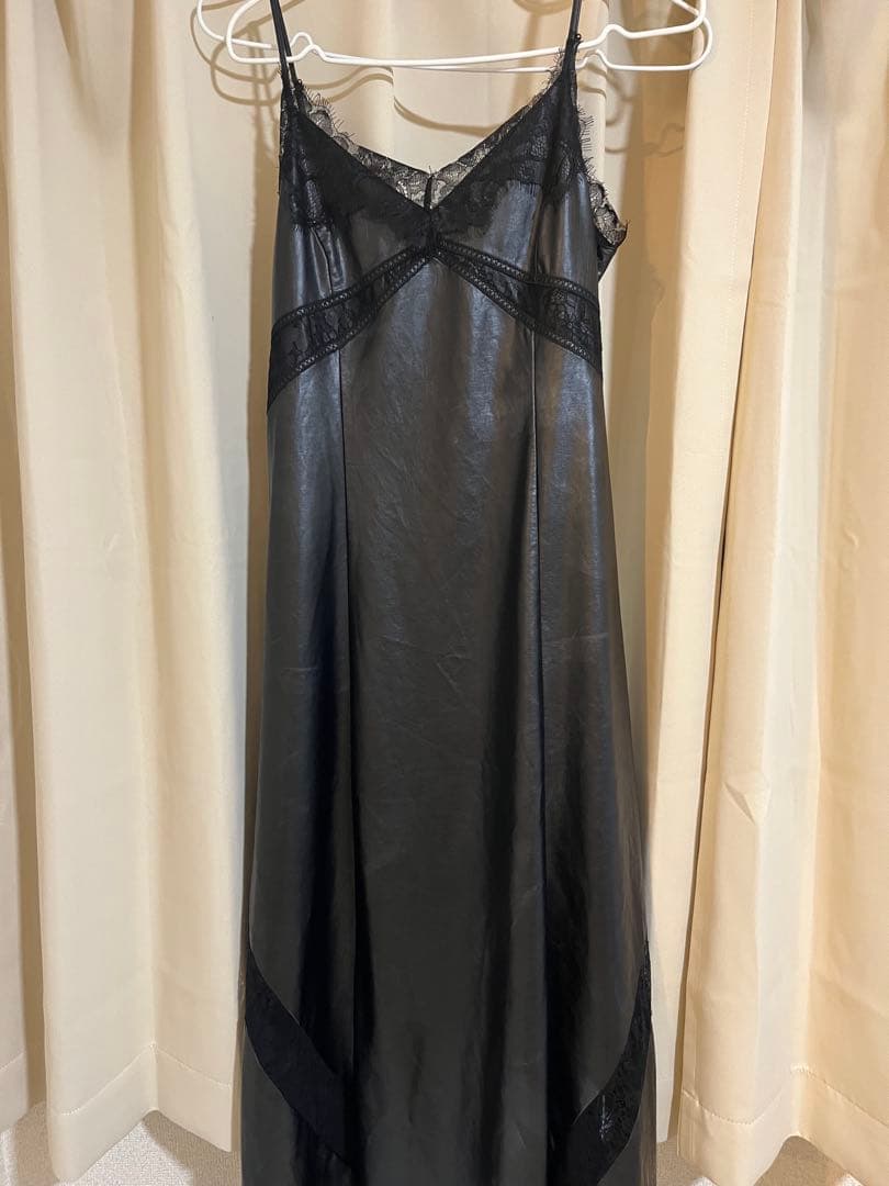 FRAY I.D レーストリムスリップドレス ワンピース BLK ブラック 1