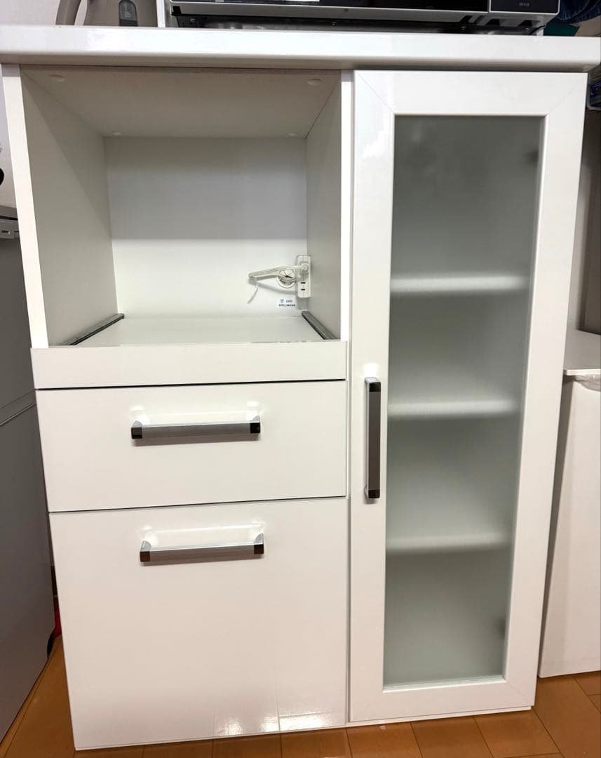 ※まりん※食器棚　ホワイト　木製　キッチンカップボード