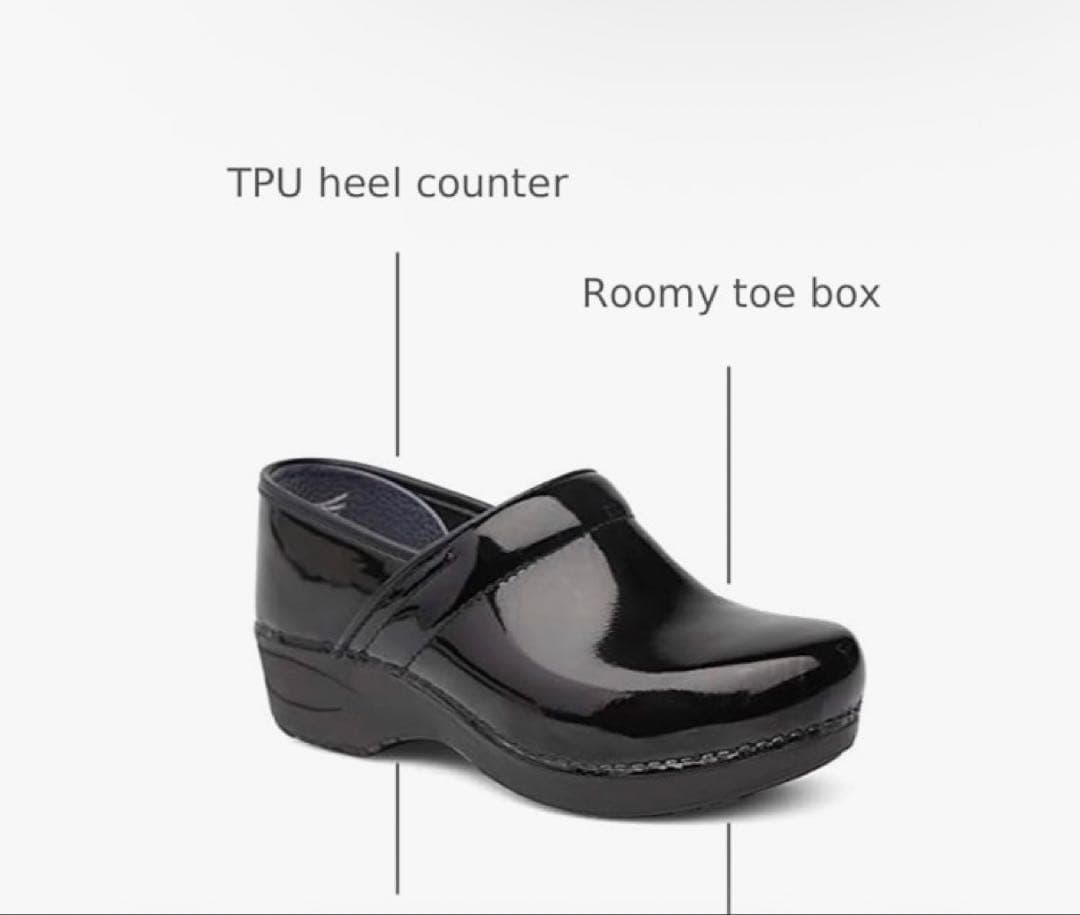 ダンスコ　36 ブラックサボサンダル TPUヒールカウンター