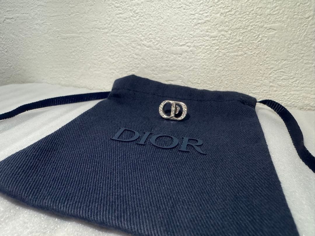 美品Dior ディオールCDロゴクリスタル ピアス シルバー925【片耳用】単品