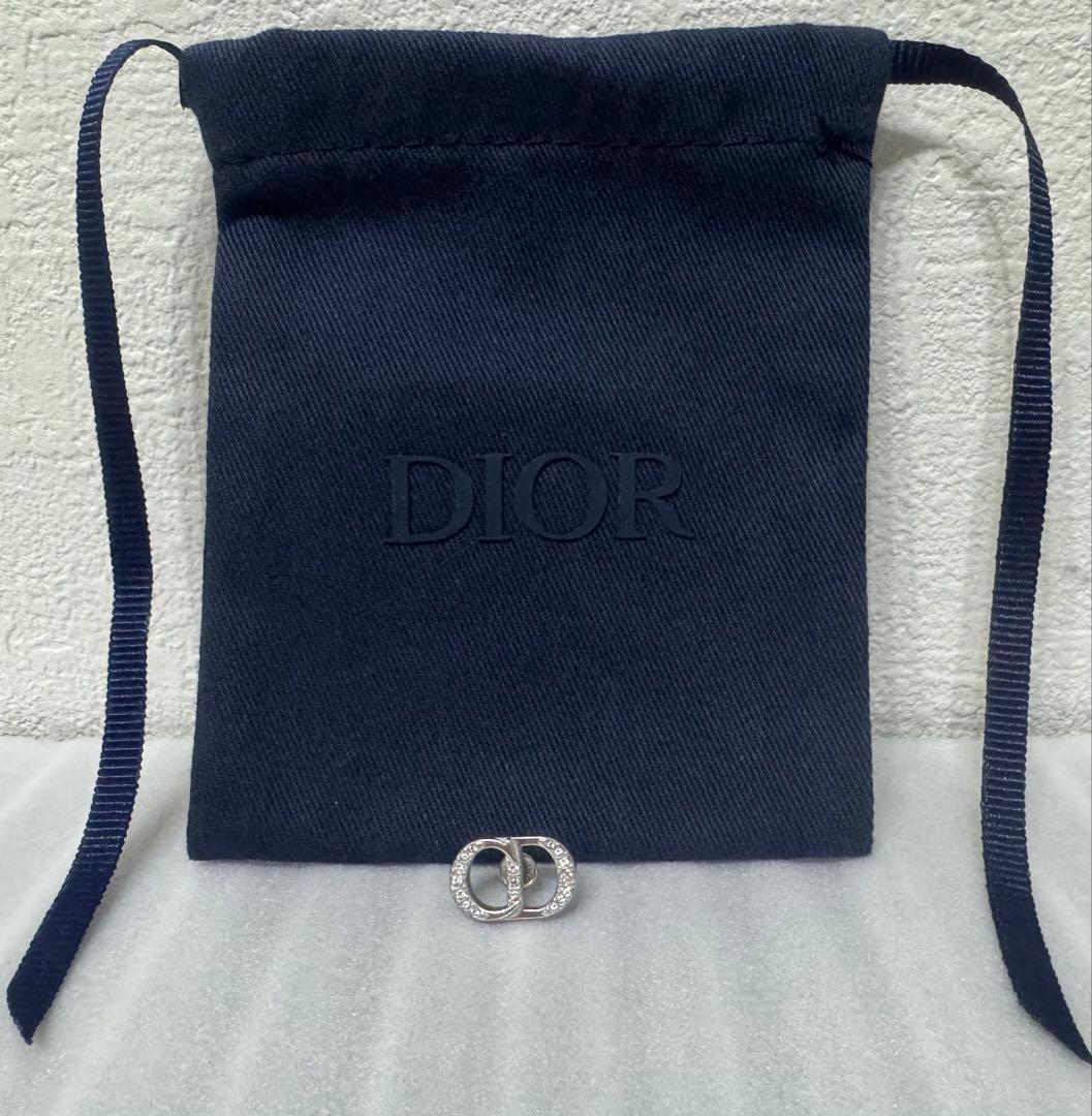 美品Dior ディオールCDロゴクリスタル ピアス シルバー925【片耳用】単品
