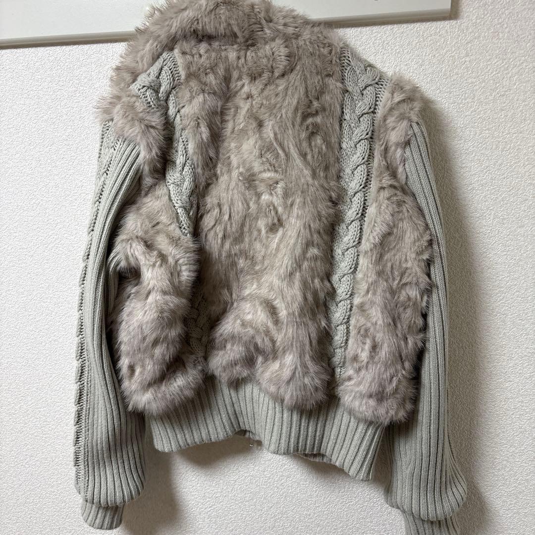 ラグアジェム laguagem CABLE KNIT FAUX FUR ブルゾン