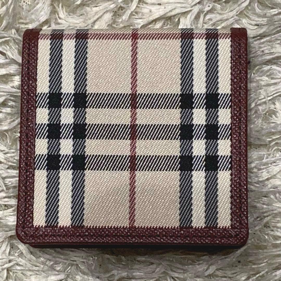 極美品✨バーバリー ノバチェック ケース サフィアーノ ボルドー