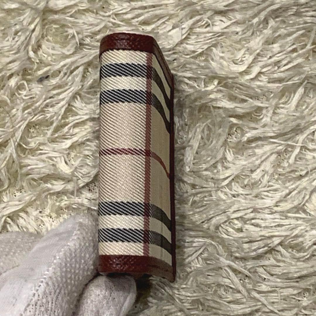 極美品✨バーバリー ノバチェック ケース サフィアーノ ボルドー