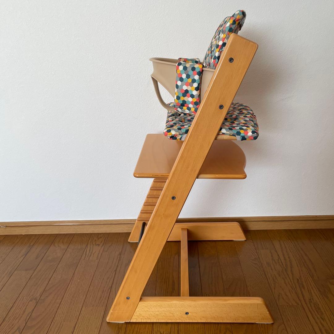 ストッケ　トリップ トラップ　ベビーチェア+ベビーセット+クッション　ナチュラル