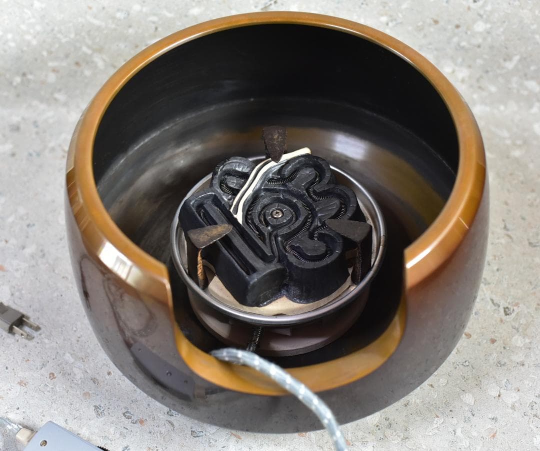 値下げ、浄雲作唐銅面取風炉＆野々田電熱器５００Ｗ　囲炉裏/お茶道具、共箱