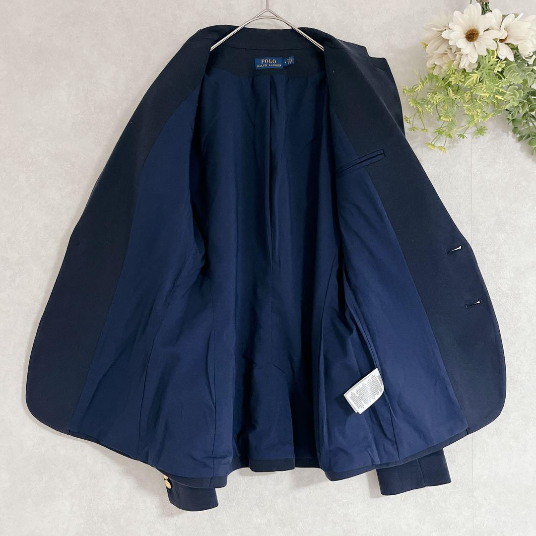 ポロラルフローレン　紺ブレ　エンブレム 刺繍 　金ボタン　ジャケット　ブレザー
