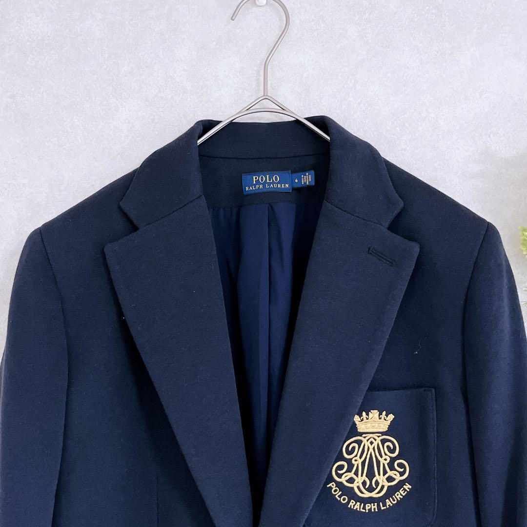 ポロラルフローレン　紺ブレ　エンブレム 刺繍 　金ボタン　ジャケット　ブレザー
