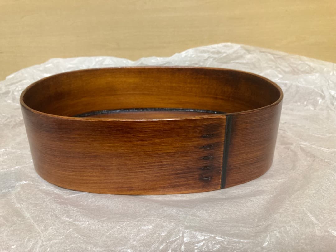 小坂屋漆器店 摺り漆 曲げわっぱ 弁当箱　楕円中