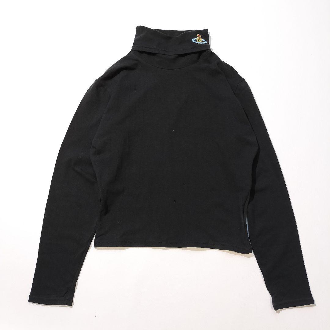 ヴィヴィアンウエストウッドオーブ刺繍　タートルネック カットソー　ブラック