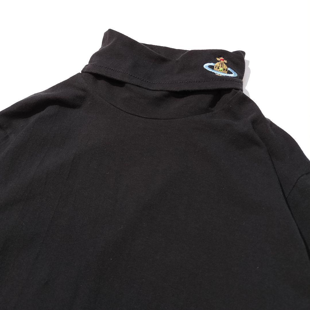 ヴィヴィアンウエストウッドオーブ刺繍　タートルネック カットソー　ブラック