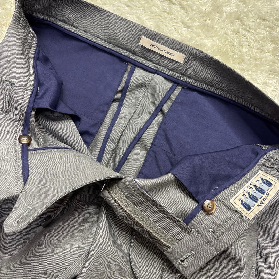 【美品】ジャブスアルキヴィオ マサッチョ トラウザー 永久クリース グレー 48