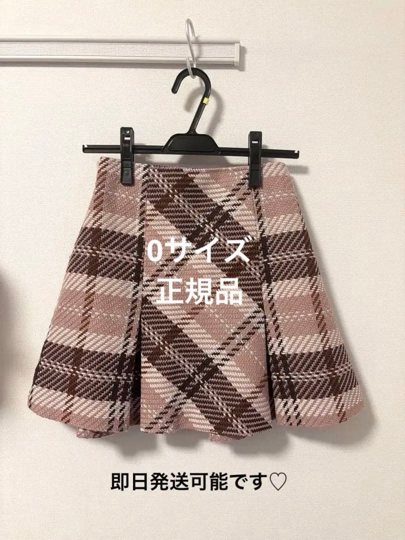 【snidel】 Sustainableロービングチェックミニスカート（ピンク）