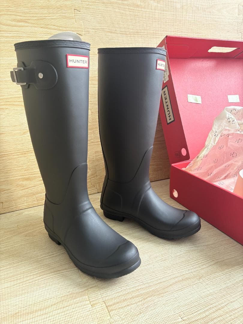 HUNTER ブラック ロングブーツ 24.0cm 試着のみの新品・未使用品