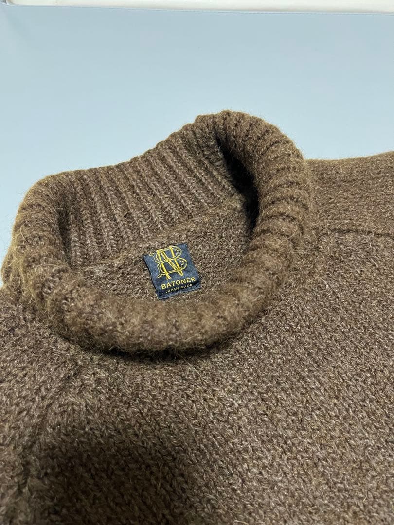 【美品】BATONER / ウール アルパカ シルク タートルネックニット