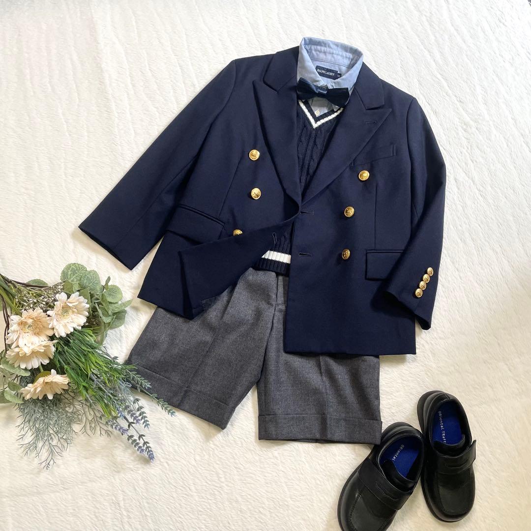 美品《Ralph Lauren》 ネイビージャケット スーツ120㎝ 6点セット
