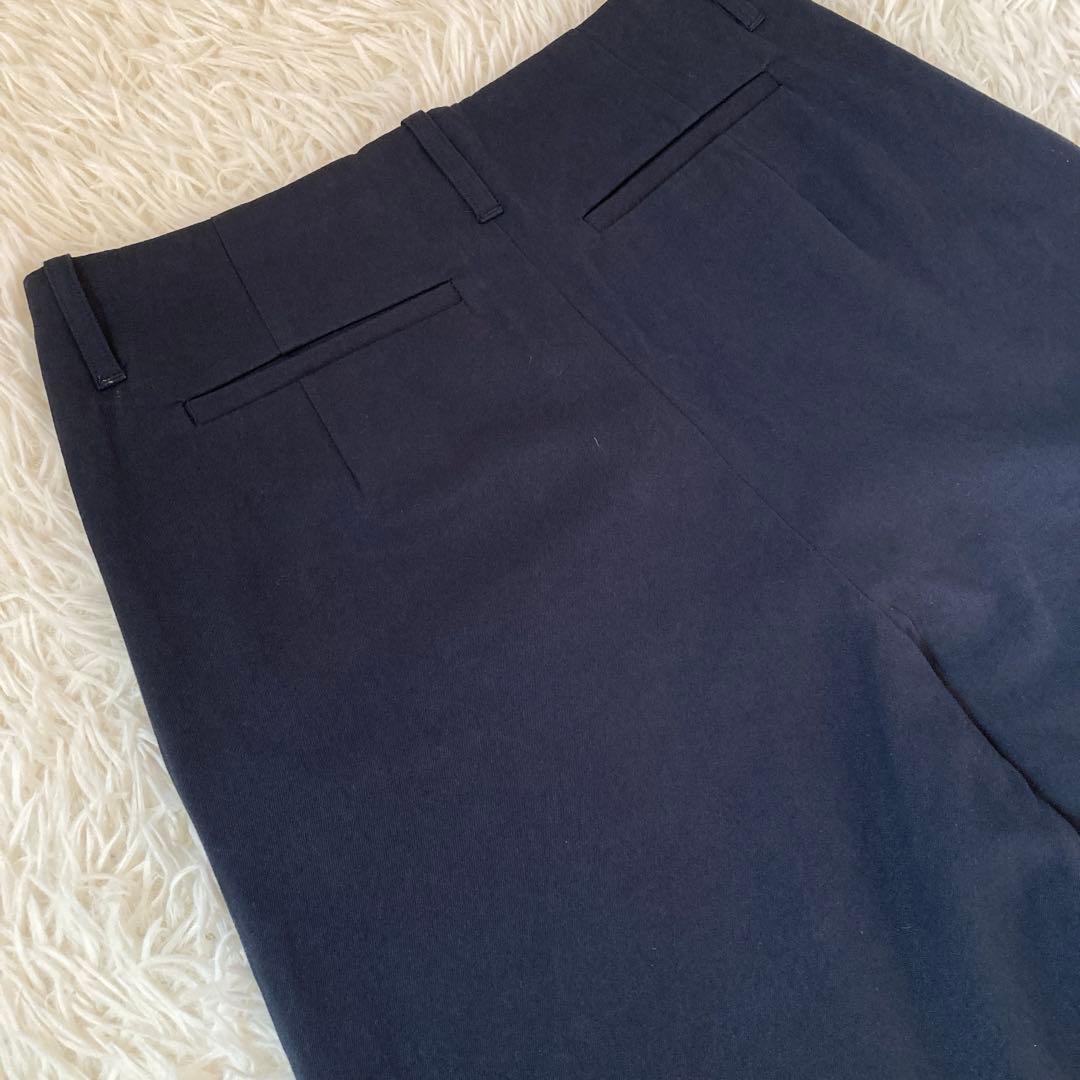 ジュライナインJULYNINE タックパンツ　ネイビー　日本製　Ｍ　2024AW