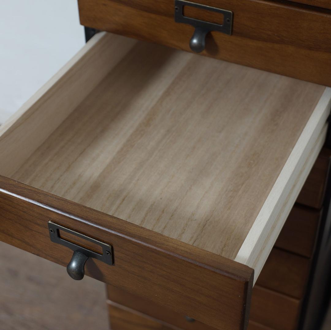 訳あり　桐製　 隙間ラック　箪笥　整理タンス　書類チェスト　9段　BB