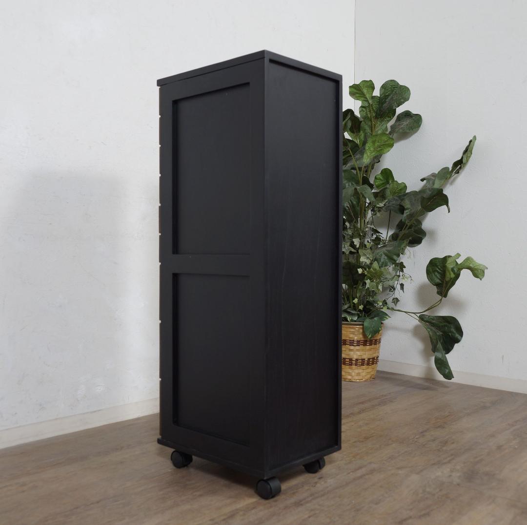 訳あり　桐製　 隙間ラック　箪笥　整理タンス　書類チェスト　9段　BB