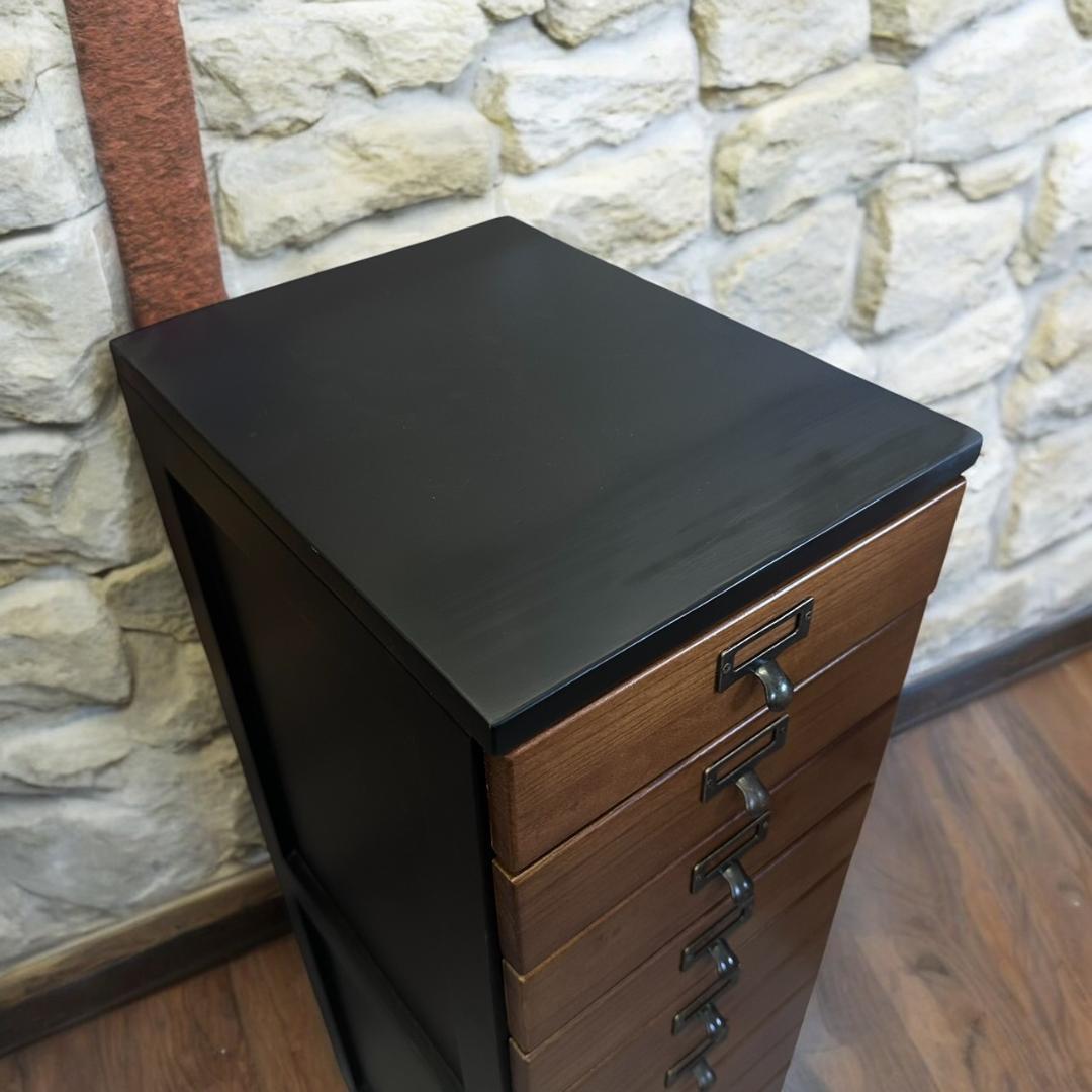 訳あり　桐製　 隙間ラック　箪笥　整理タンス　書類チェスト　9段　BB