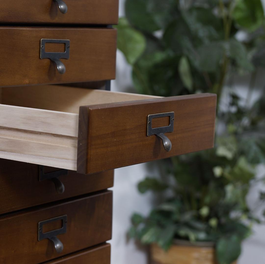 訳あり　桐製　 隙間ラック　箪笥　整理タンス　書類チェスト　9段　BB