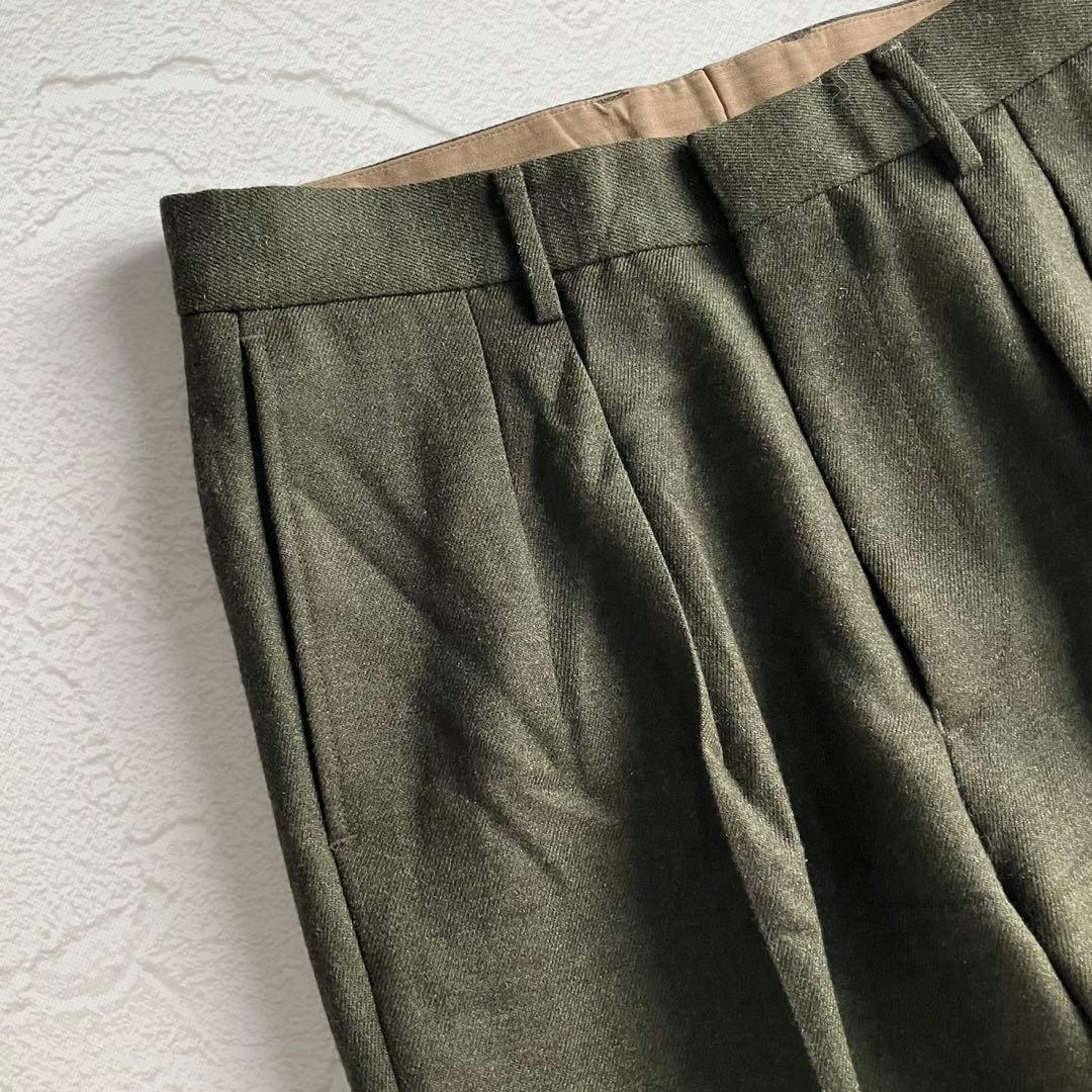 【未使用級】トゥモローランド ウール ネップ イン2プリーツ ワイドトラウザーズ