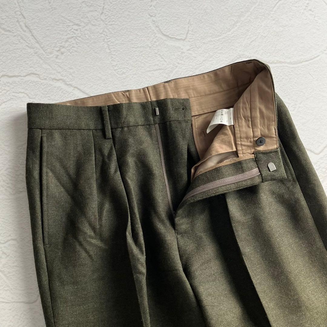 【未使用級】トゥモローランド ウール ネップ イン2プリーツ ワイドトラウザーズ