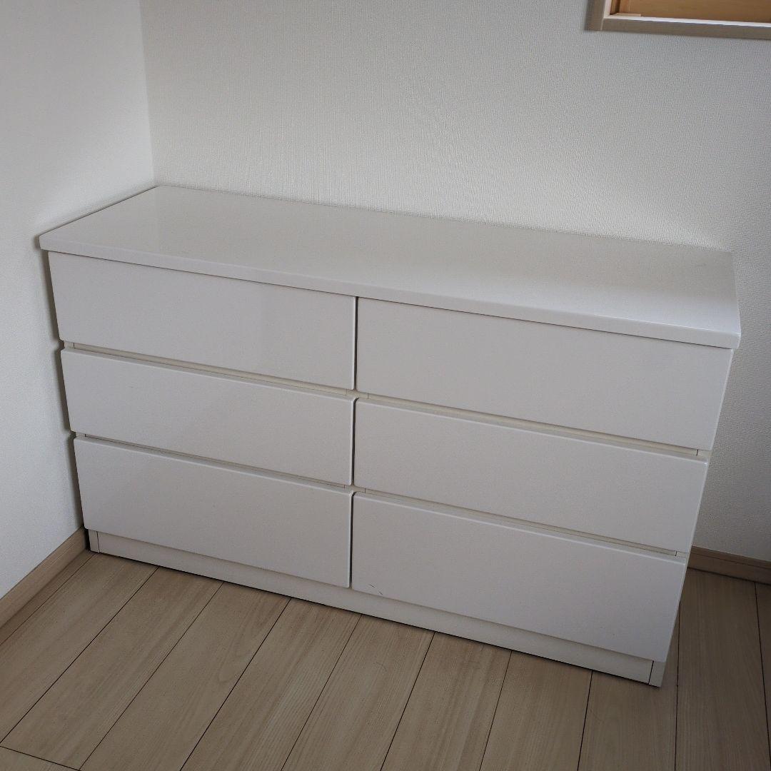 チェスト　収納　家具　キャビネット　白　鏡面