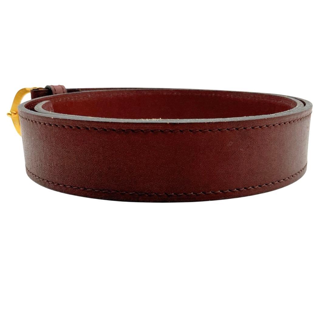 美品✨Cartier カルティエ　ベルト　マストライン　ゴールド　ボルドー