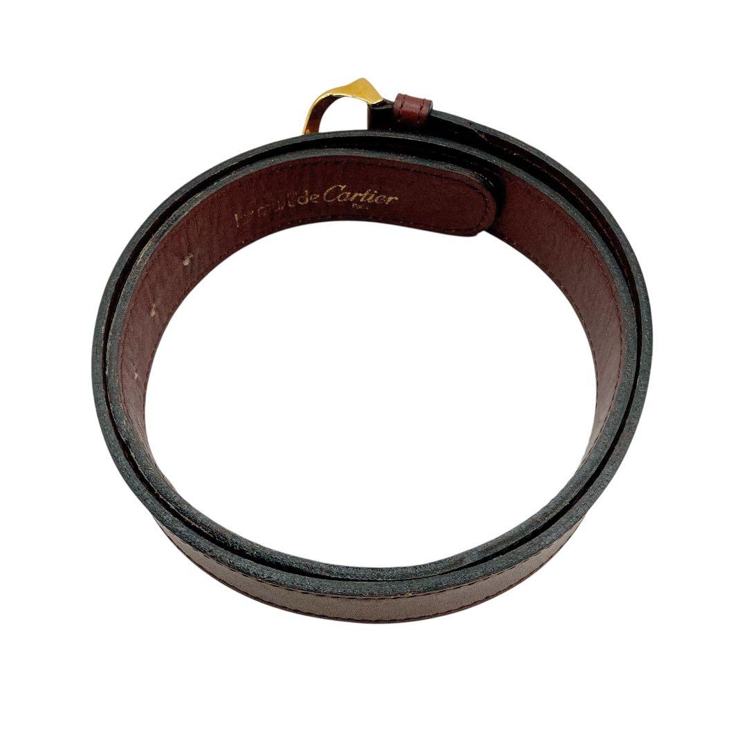 美品✨Cartier カルティエ　ベルト　マストライン　ゴールド　ボルドー