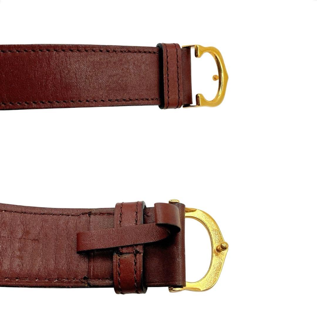 美品✨Cartier カルティエ　ベルト　マストライン　ゴールド　ボルドー