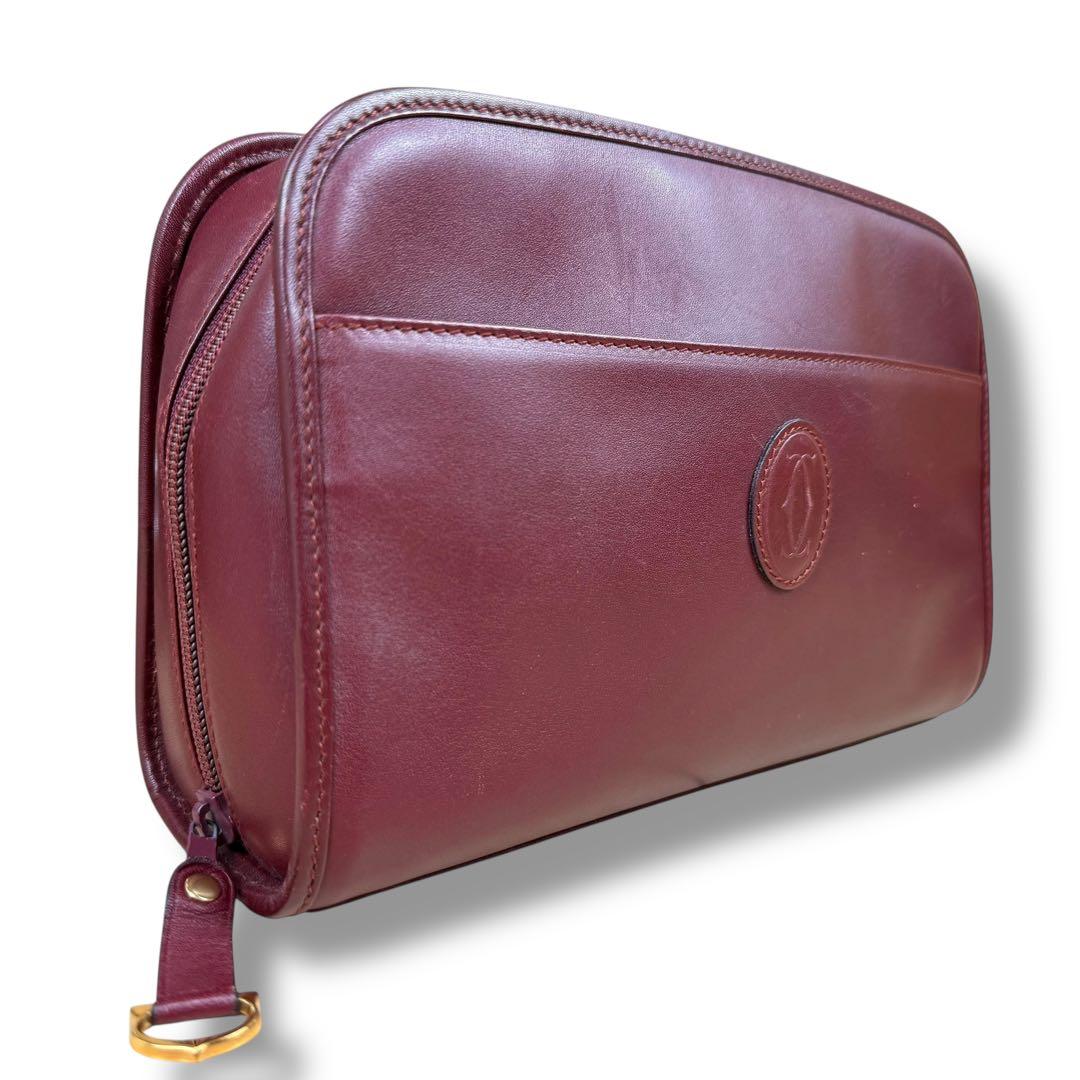 【美品】Cartier カルティエ マストライン クラッチバッグ レザー レッド
