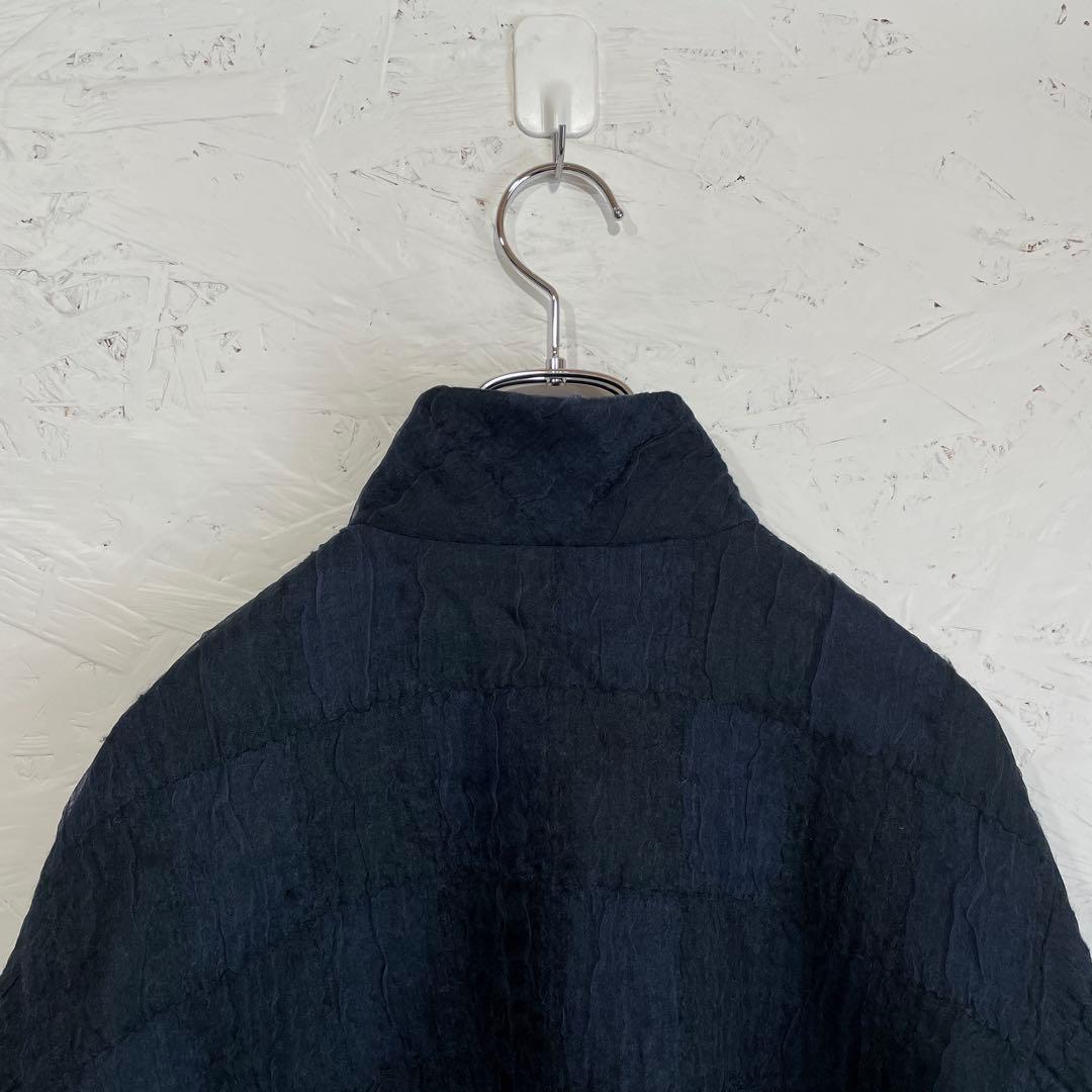 【JURGEN LEHL】ウールシルクジャケット　ネイビー　スタンドカラー　M