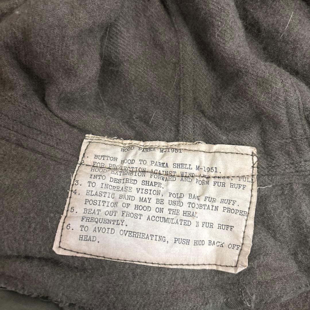 50s 初期型　米軍　実物　M51フード　M1951 PARKA コヨーテファ⑬