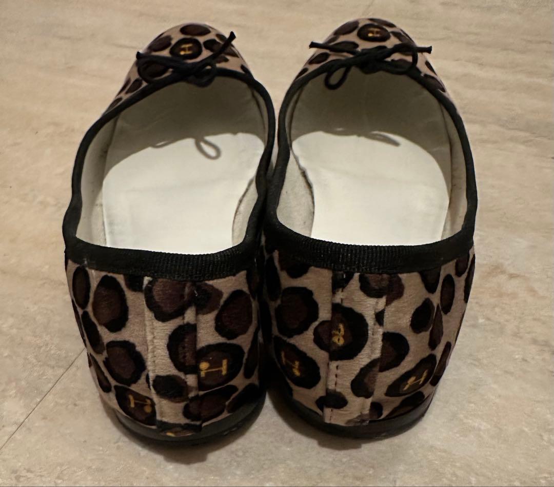 レペット　ヒョウ柄　フラットバレエシューズ