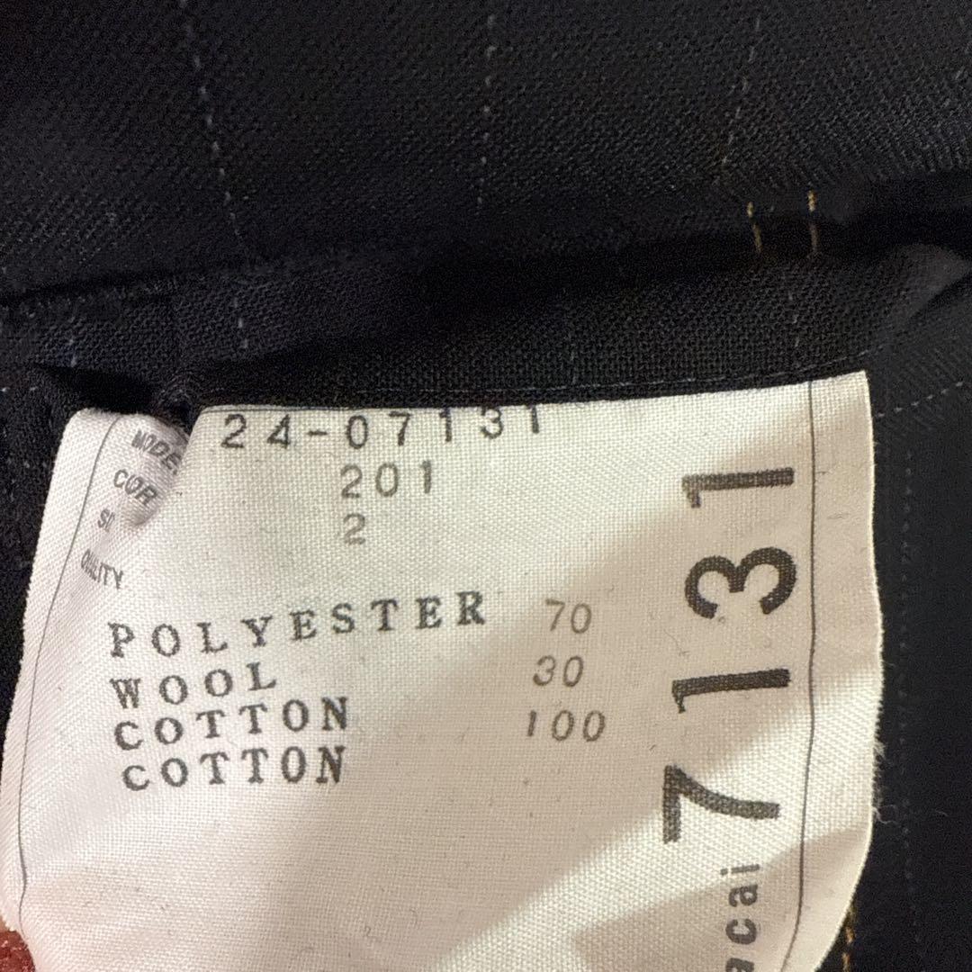 sacai 24SS ストライプデニムドッキング　ボンディングスカート　サイズ2