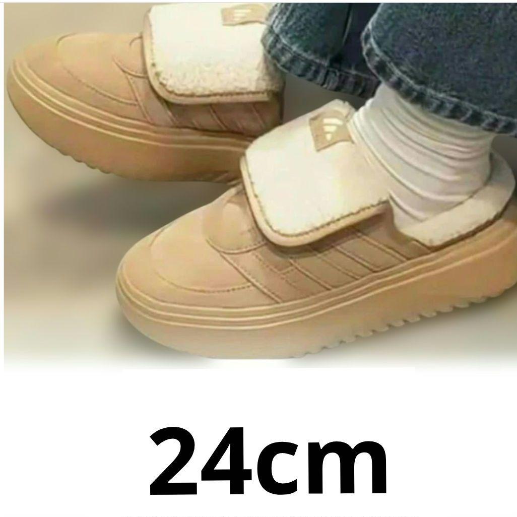 adidas★アディダス★24㎝★ボア付き★もふもふ★ブラウン★ミュール