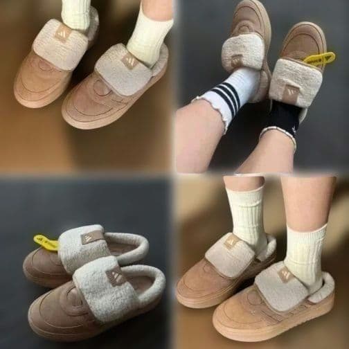 adidas★アディダス★24㎝★ボア付き★もふもふ★ブラウン★ミュール